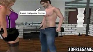 This guy is feeling up the big tit neighbor - porn video