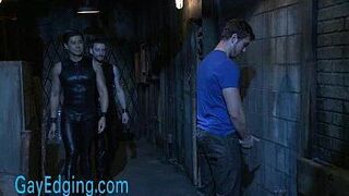 Bound gay superhero cock jerked - porn video