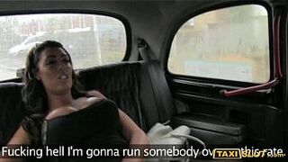 Huge juggs Ava drilled with the driver at the backseat of his cab - porn video