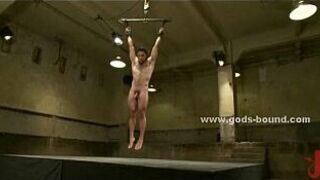 Cute greek gay hunk suspended in air - porn video