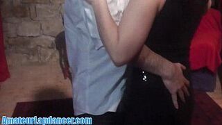 Sexy beginner lapdances in glittering dress - porn video