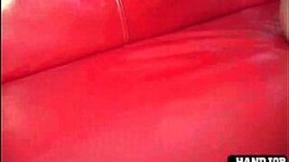 Slut masturbates and gives wet handjob - porn video