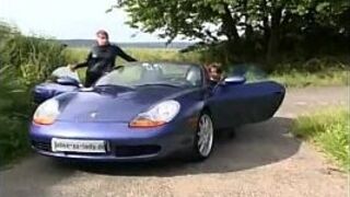 Two sexy dominas posing outdoors - porn video